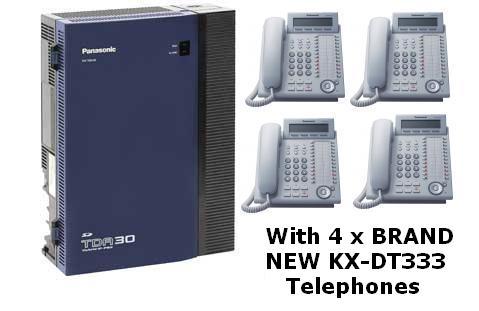 Panasonic Phone System Pack with 4 x BRAND NEW KX-DT333 Phones